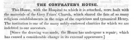 Text for Flower's drawing of the Confrater's House.