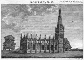 The church at Norton by Galby - Kings Norton in 1794.