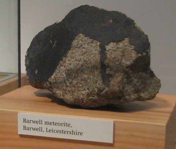 A piece of the Barwell Meteorite in New Walk Museum, Leicester