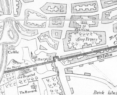 1722 map of Leicester
