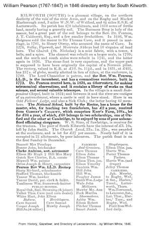 William Pearson - 1846 directory entry for South Kilworth
