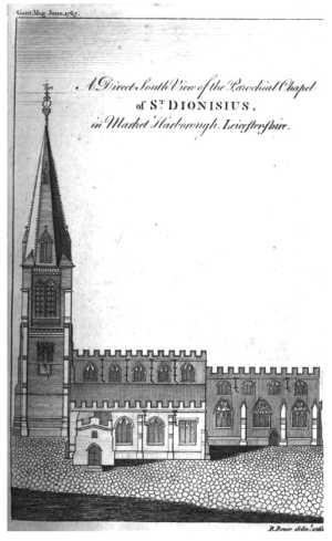 St Dionisius drawn by Rowland Rouse, 1761.
