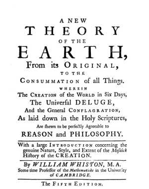 William Whiston, A New Theory of the Earth, title page